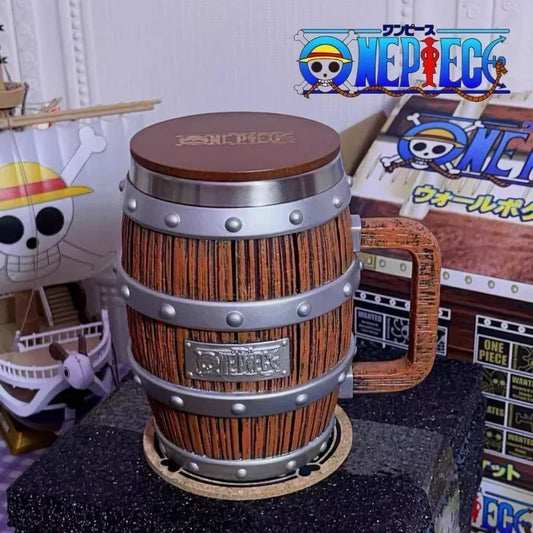 أكواب طاقم قبعة القش من ون بيس Ace, Luffy, and Sabo Wine Barrel Cup